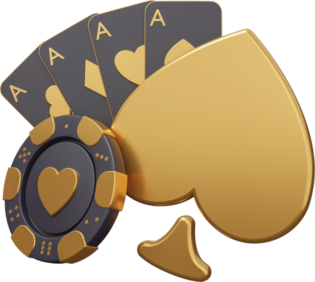 casino poker gold 3d illustration